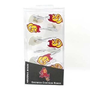 Arizona State Sun Devils 12 pc Shower Curtain Rings Hooks NCAA Team Logo Bath